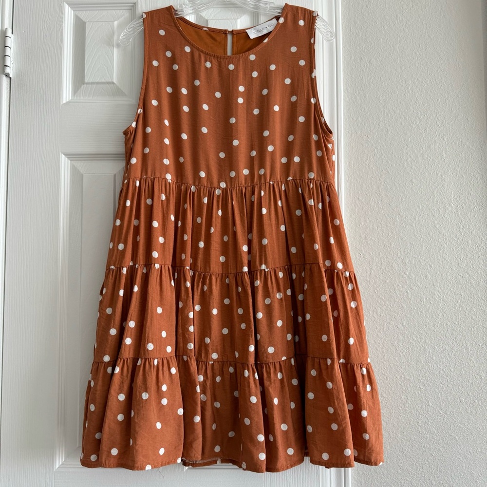 Orange Tiered Sleeveless Dress